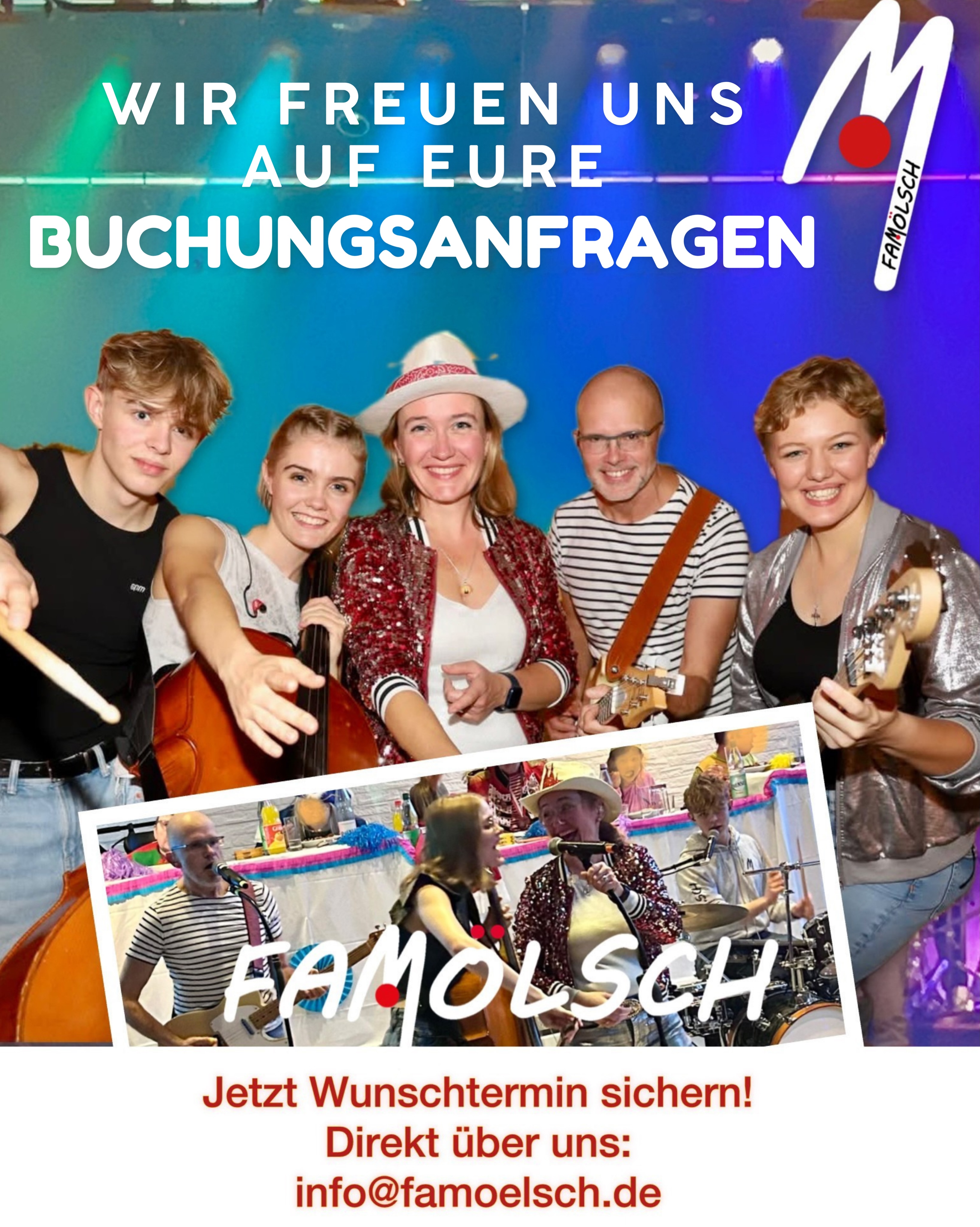 Mer han Kölsch Bloot und können es kaum erwarten mit euch wieder Fastelovend zu feiern!
Schreibt uns für Buchungen gerne direkt an, per Mail an info@famoelsch.de oder PN. Auch kurzfristige Termine in 2026/2027 sind noch möglich. Wir freuen uns auf euch!

#karneval #kölscheband #session #booking #buchungsphase